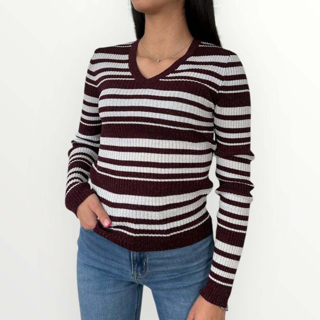 ANGELA DAVIS - MAGLIA CON SCOLLO A V