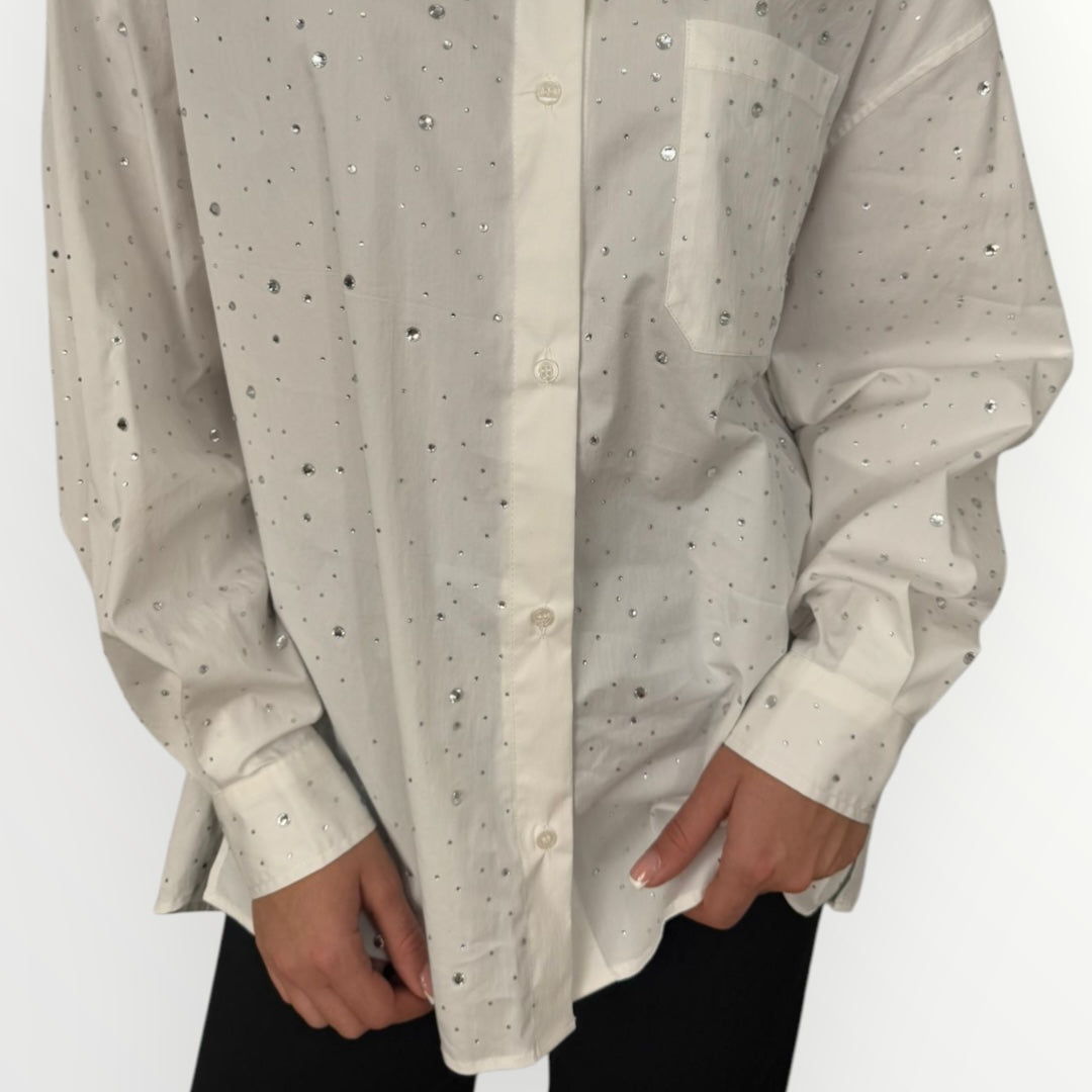 FRACOMINA - CAMICIA OVER CON STRASS