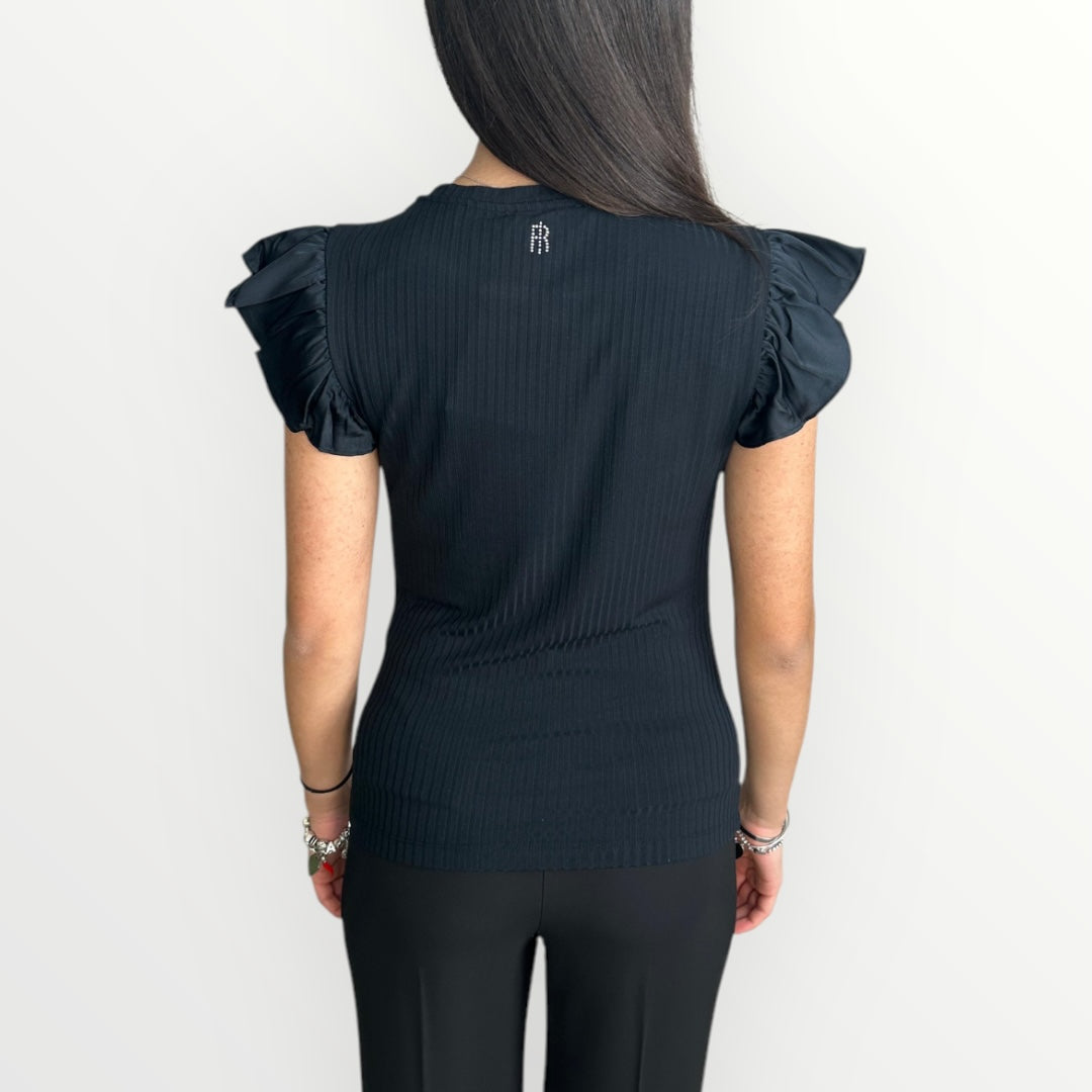 FRACOMINA - T-SHIRT CON MANICHE A VOULANT