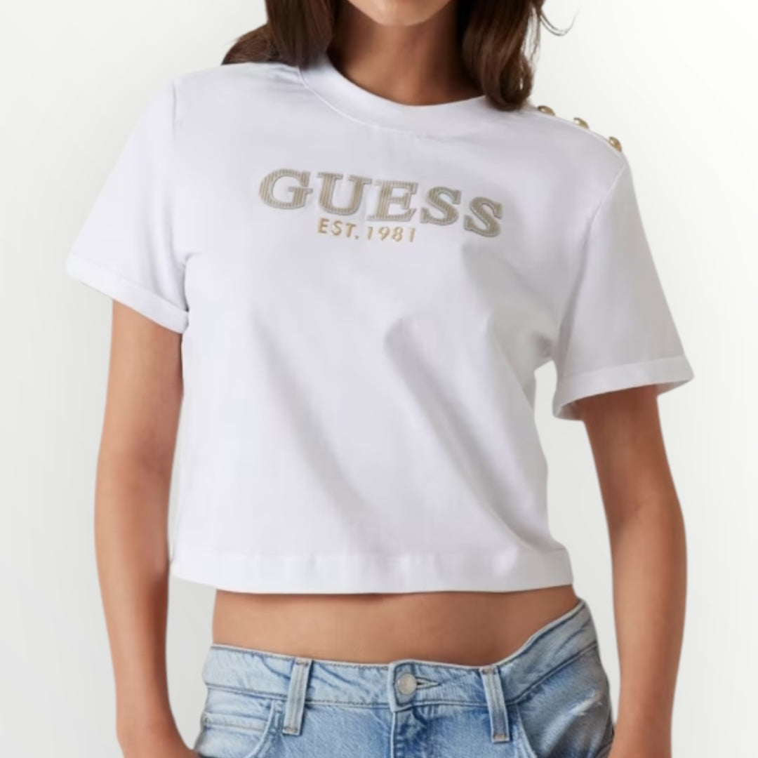 GUESS - T-SHIRT BOXY CON LOGO