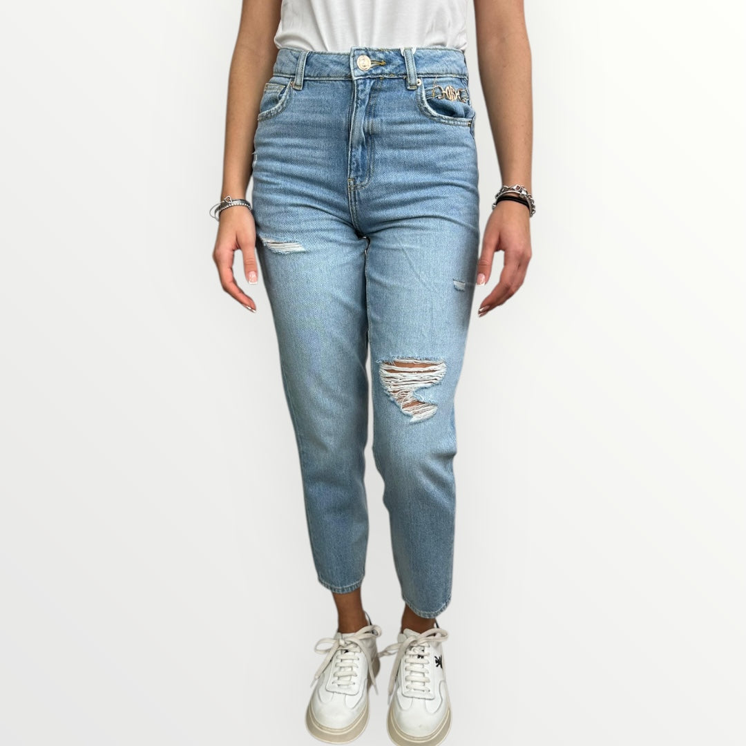 FRACOMINA - JEANS SLIM CON ABRASIONI