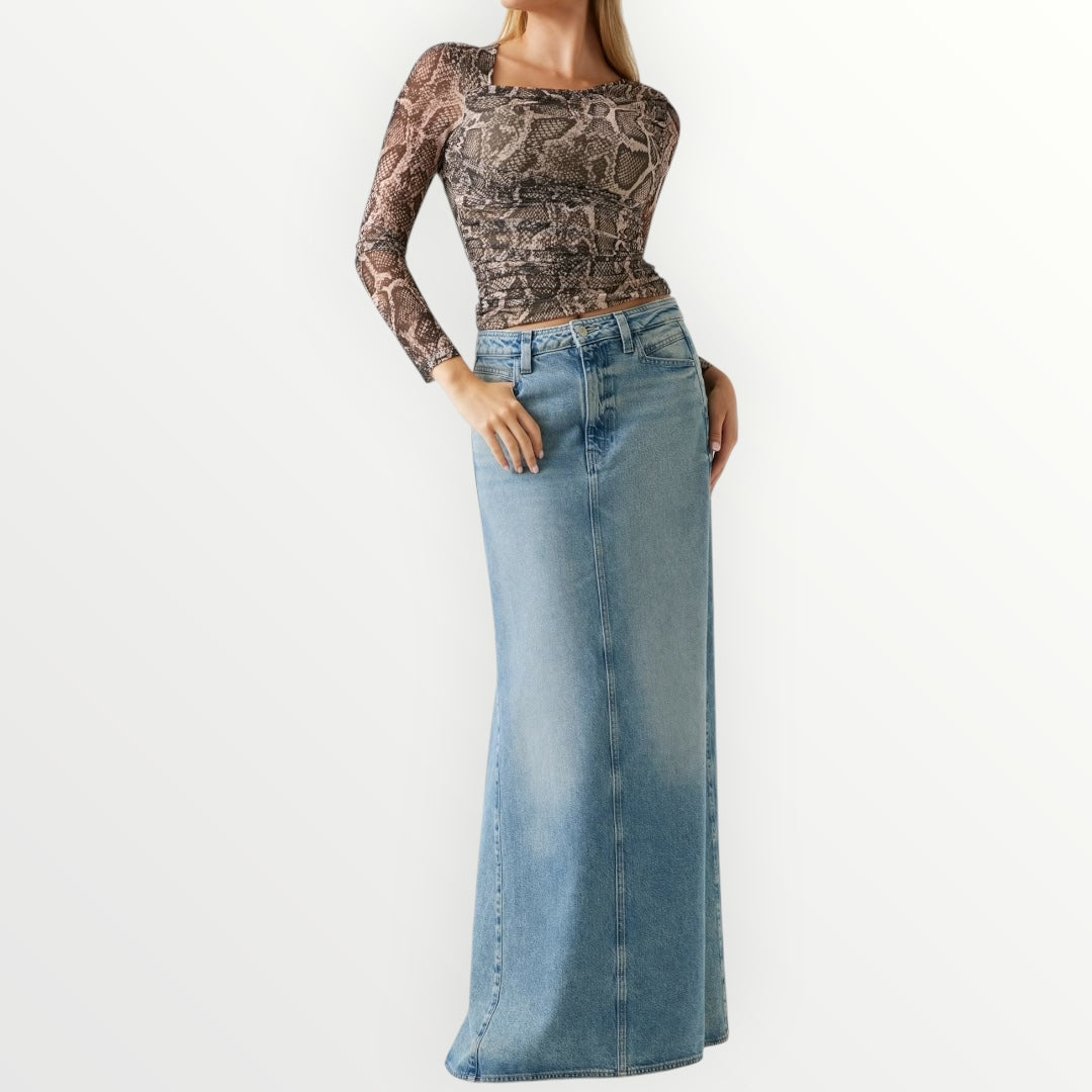 GUESS - MAGLIA A STAMPA PITONATA