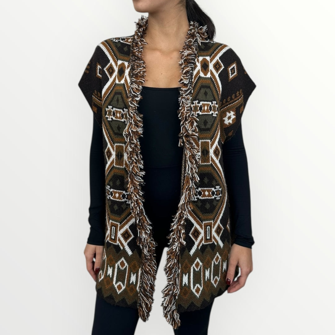 ANGELA DAVIS - GILET KIMONO STAMPA PAISLEY