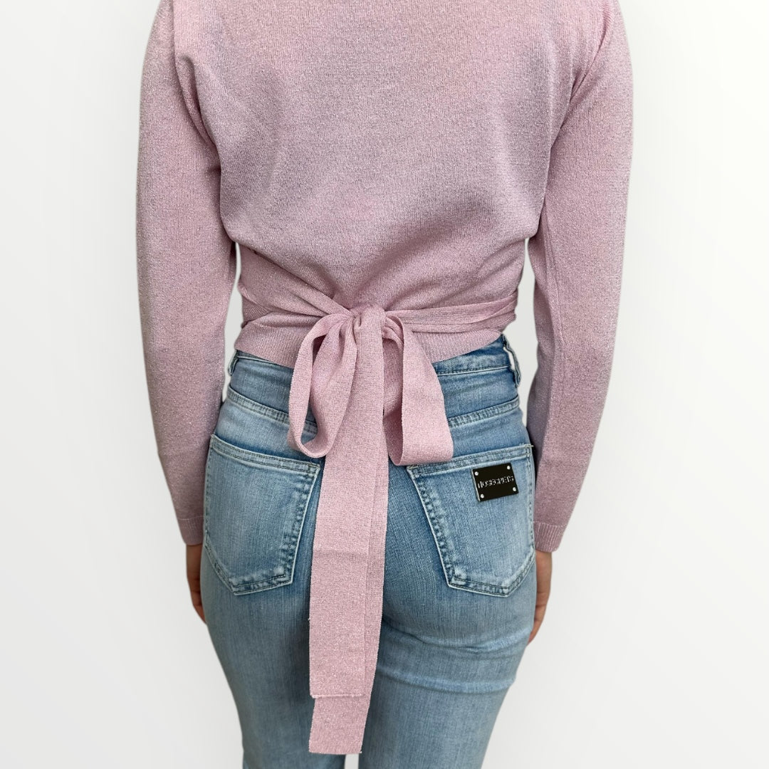 NOSECRETS - CARDIGAN INCROCIATO IN LUREX