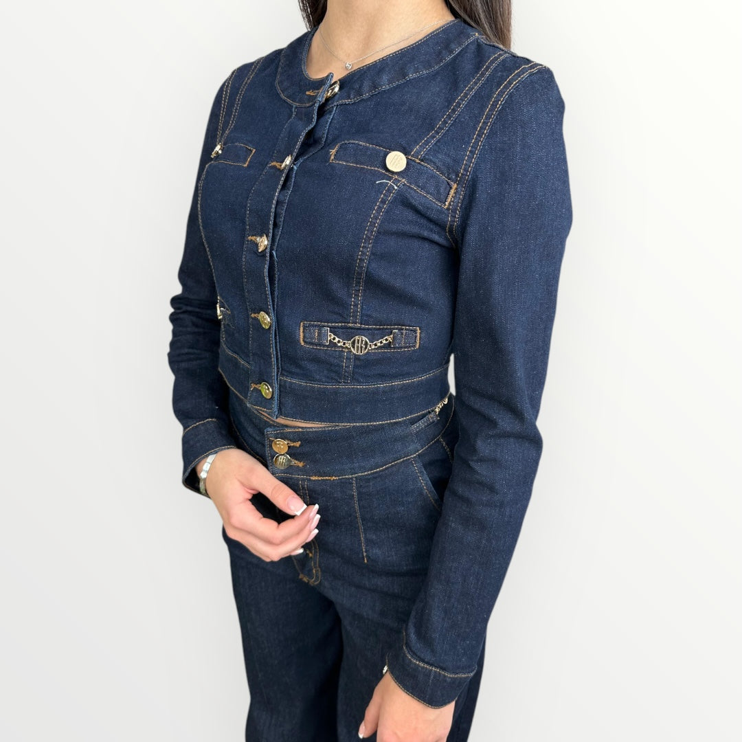 FRACOMINA - GIACCA DI JEANS CROPPED