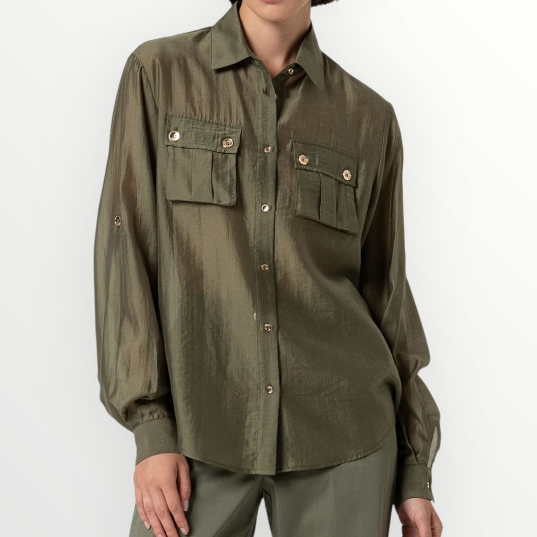 FRACOMINA - CAMICIA IN TESSUTO LUCIDO