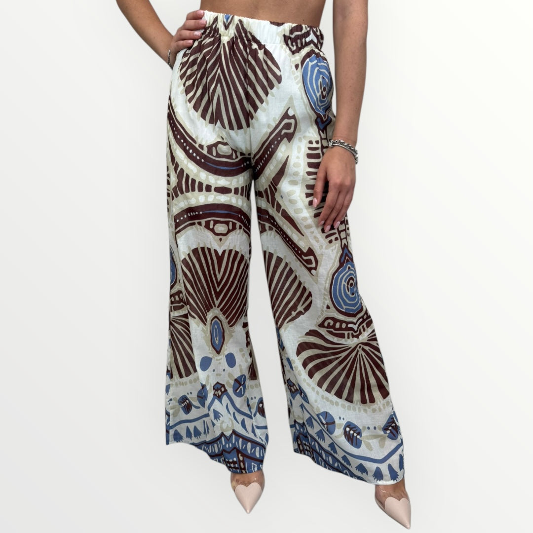 HAVEONE - PANTALONE A FANTASIA ETNICA