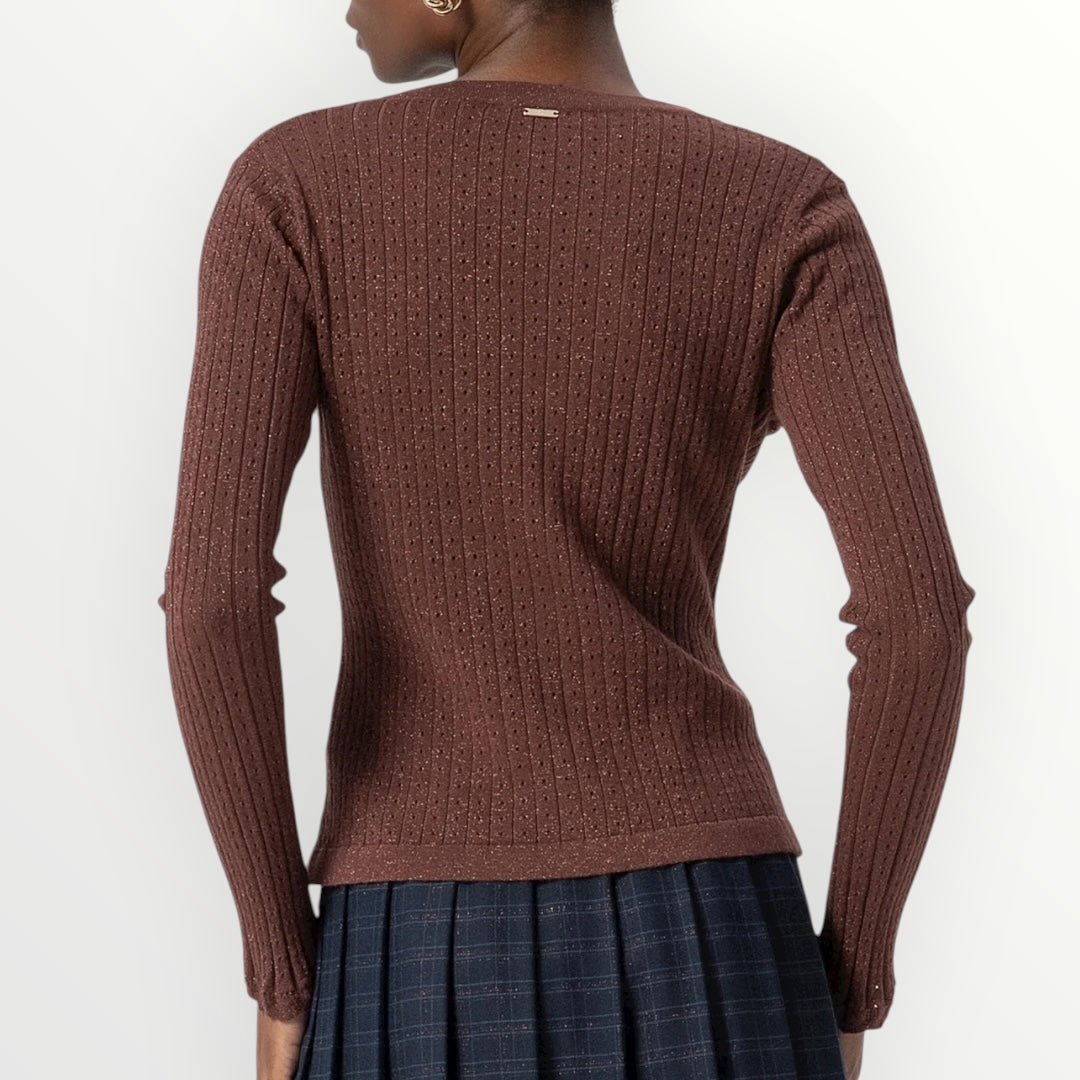 FRACOMINA - CARDIGAN SLIM CON LUREX