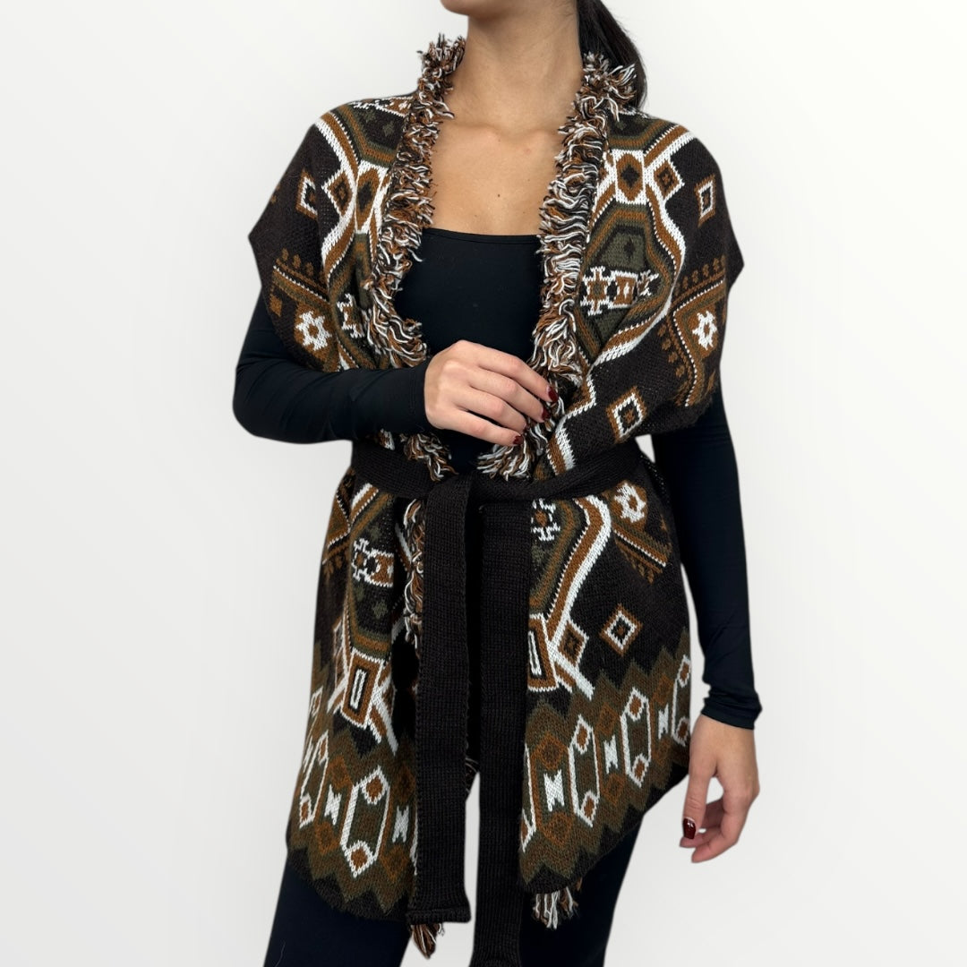 ANGELA DAVIS - GILET KIMONO STAMPA PAISLEY