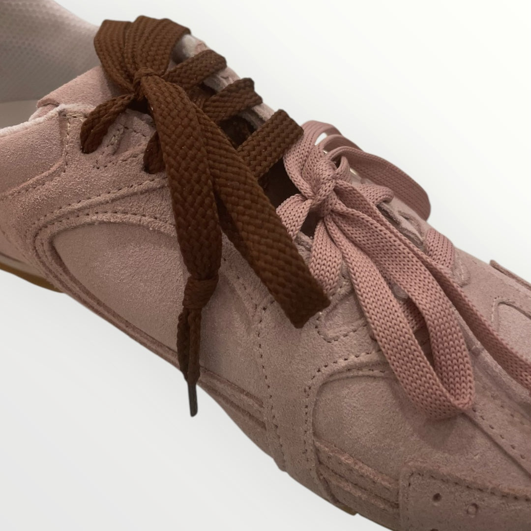 DIVINE FOLLIE - SNEAKER IN CROSTA CON LACCI BICOLOR