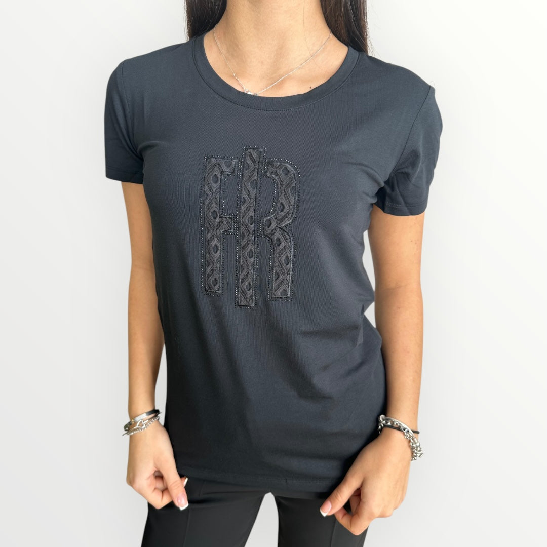 FRACOMINA - T-SHIRT CON LOGO RICAMATO