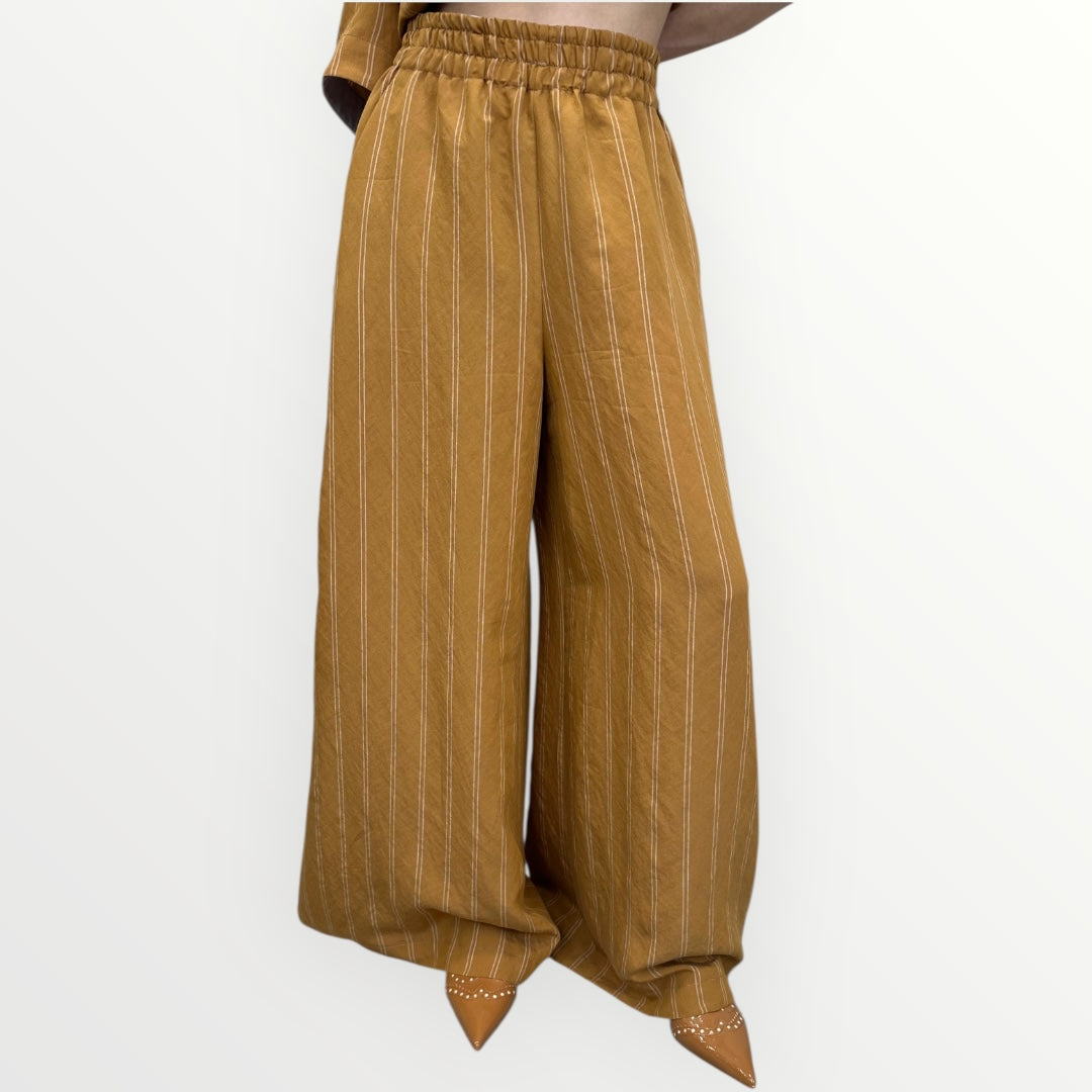 HAVEONE - PANTALONE GESSATO A PALAZZO