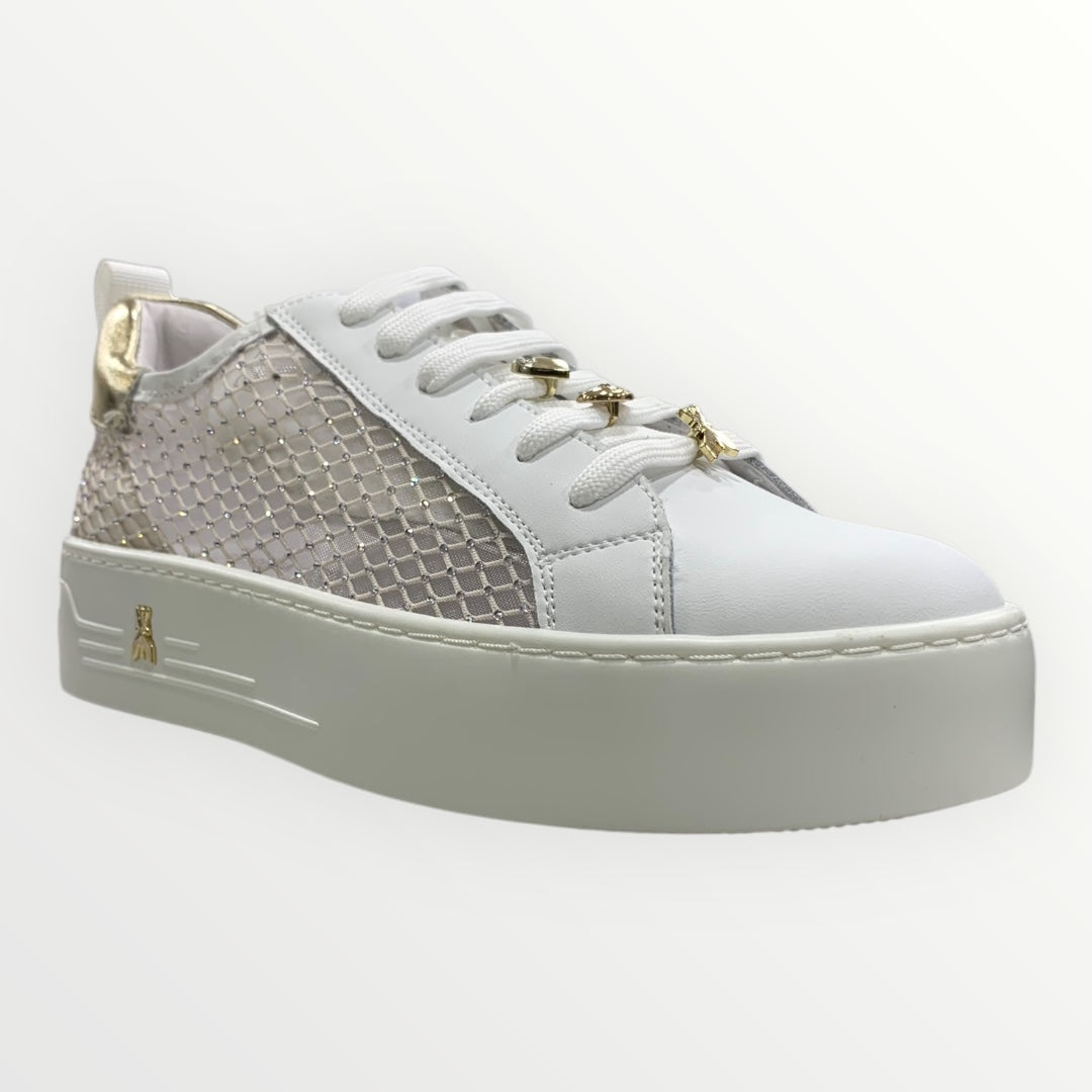 PATRIZIA PEPE - SNEAKER CON RETE IN STRASS E CHARMS
