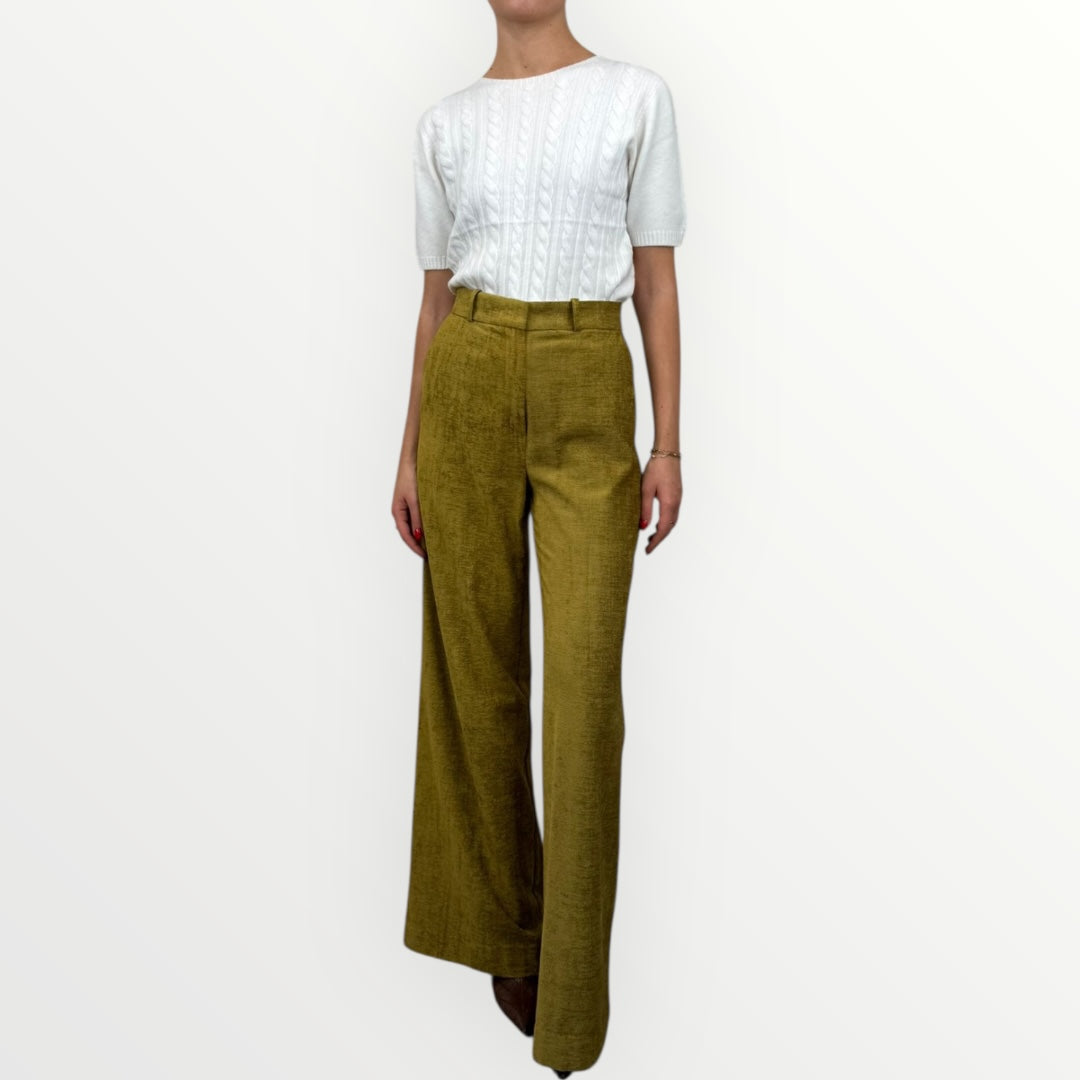 HAVEONE - PANTALONE A PALAZZO IN VELLUTO