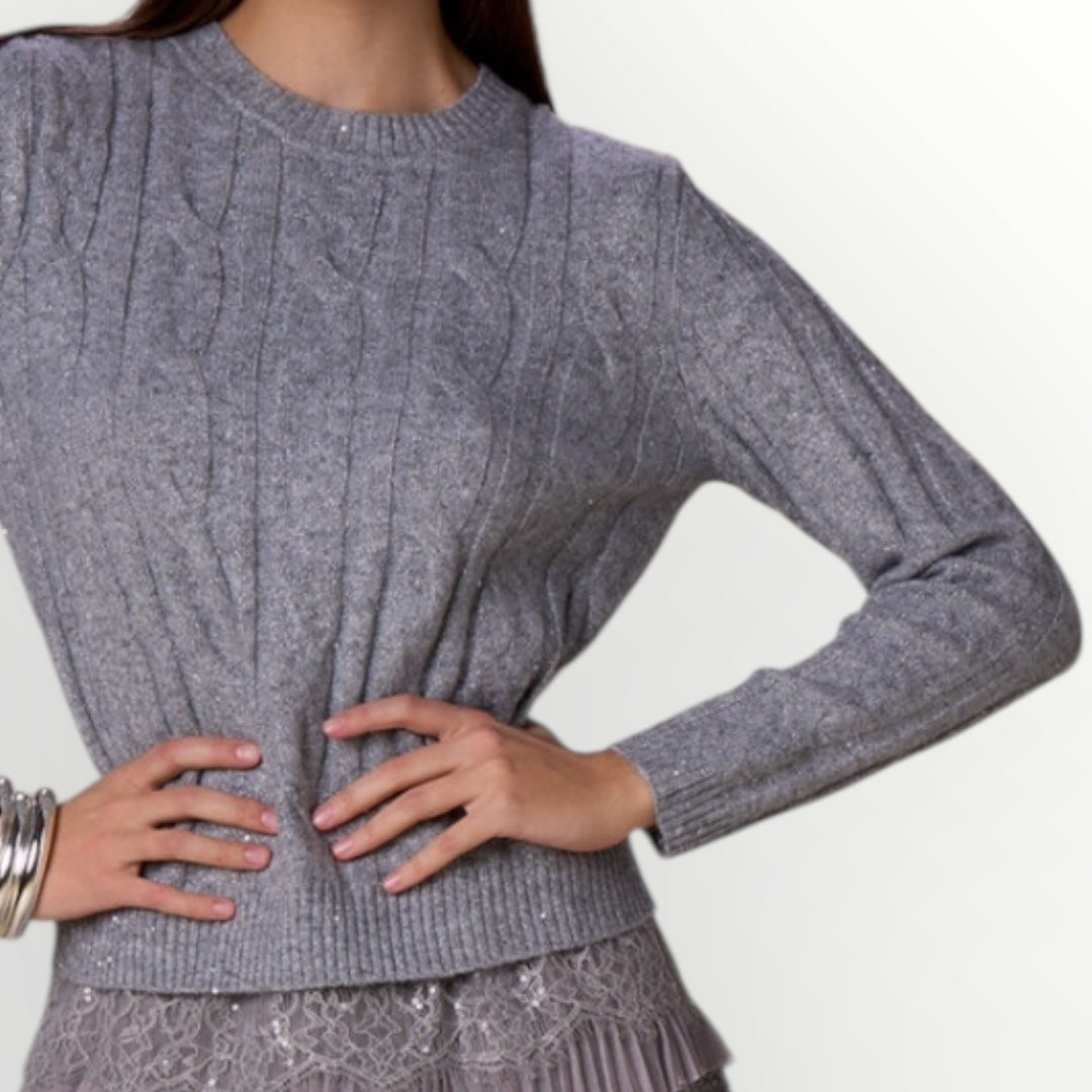 NO SECRETS - MAGLIA TRECCE LUREX