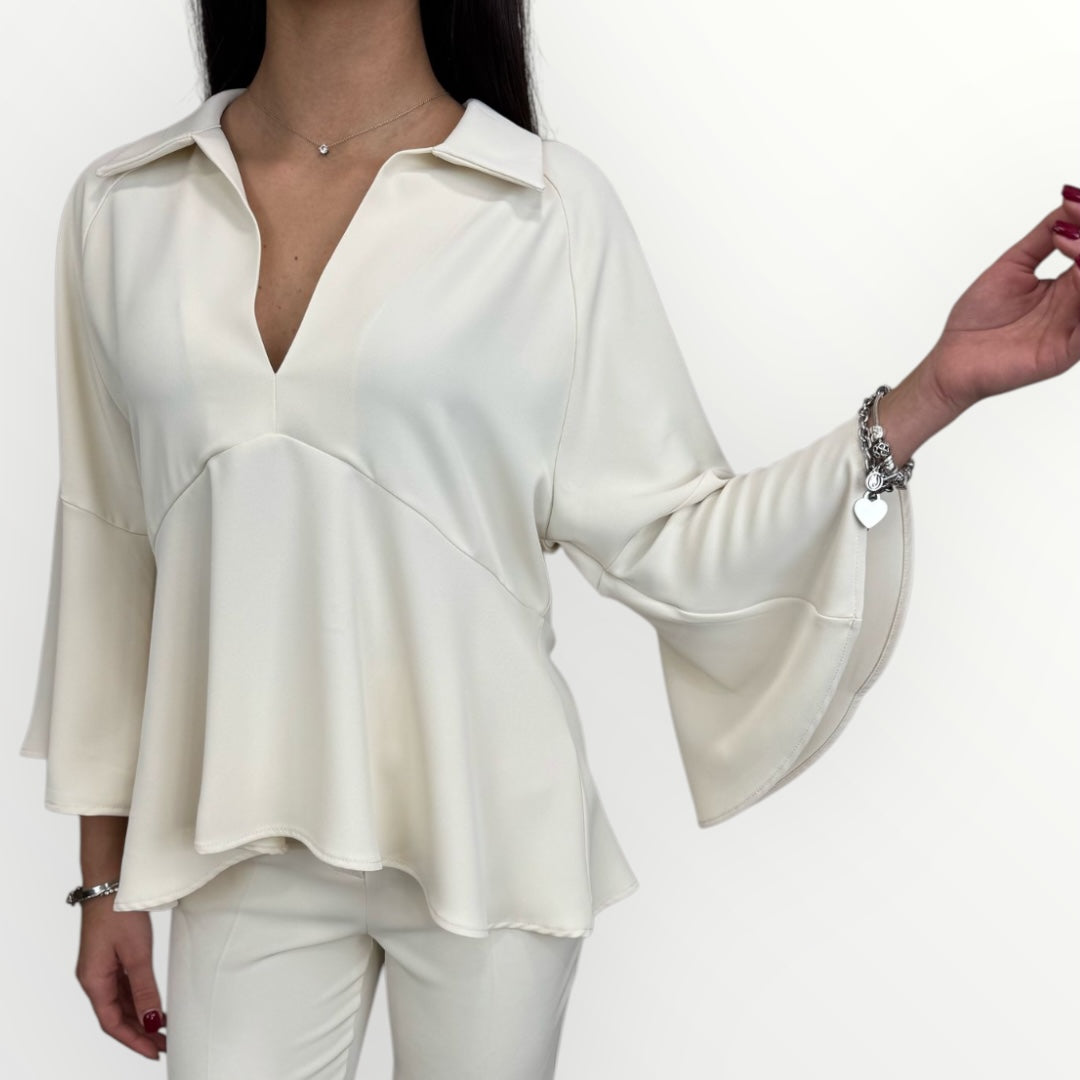 ANGELA DAVIS - BLUSA CON MANICHE AMPIE