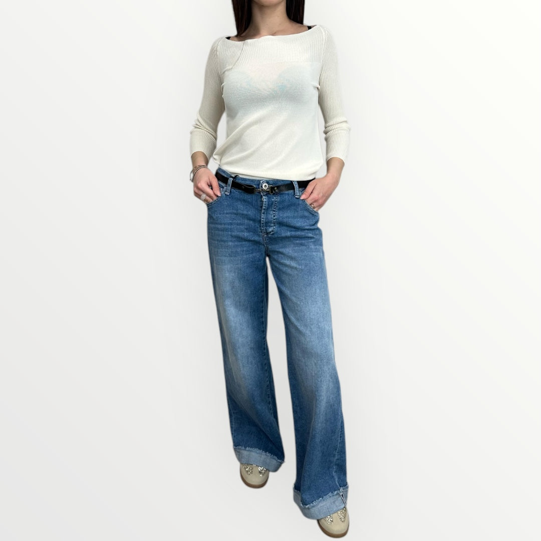 PLEASE - JEANS A PALAZZO