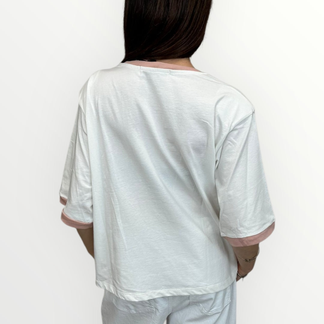 HAVEONE - T-SHIRT CON SPALLE IMBOTTITE