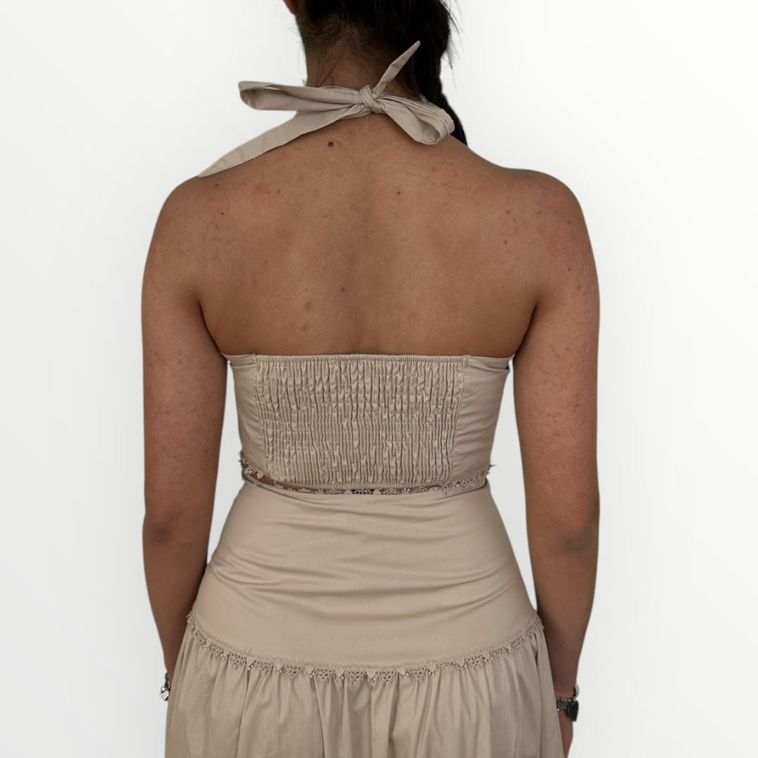 NO SECRET - TOP TRAFORATO ED ELASTICIZZATO