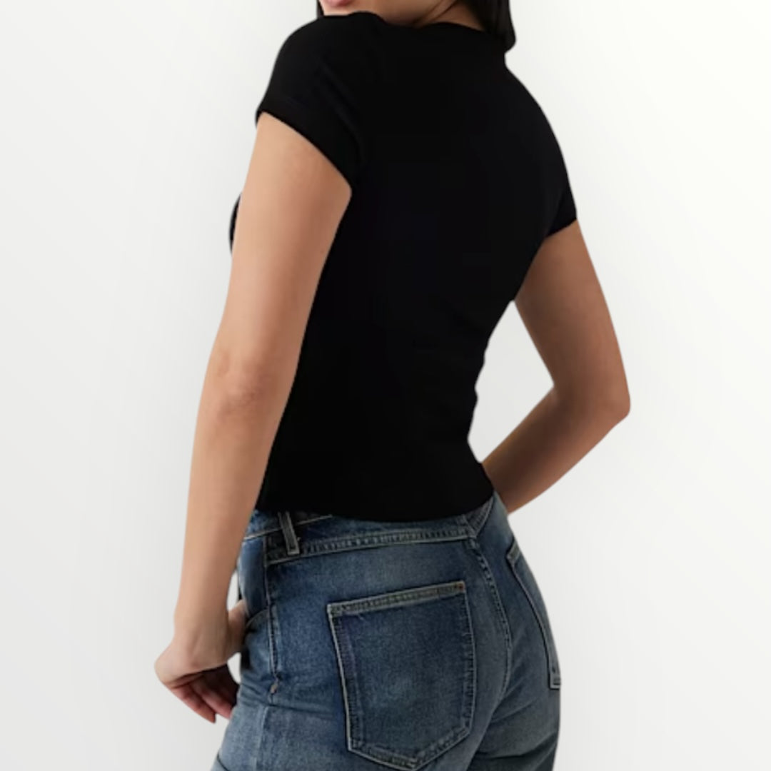 GUESS - T-SHIRT CON LOGO CON BORCHIE