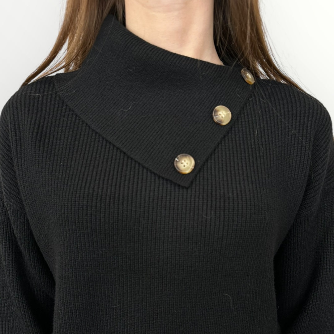 FERRONE - MAGLIA A COSTINE CON BOTTONCINI