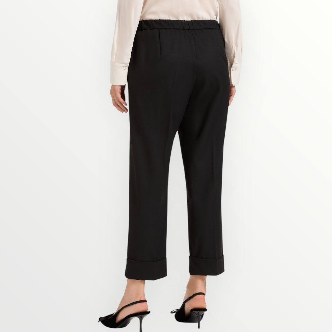 ELENA MIRO' - PANTALONE CROPPED CON RISVOLTO