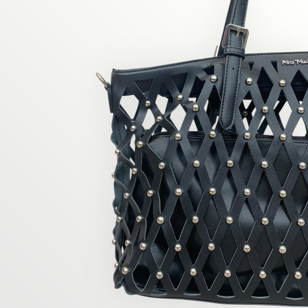 MIMI' MUA' - BORSA GRANDE TRAFORATA CON BORCHIE