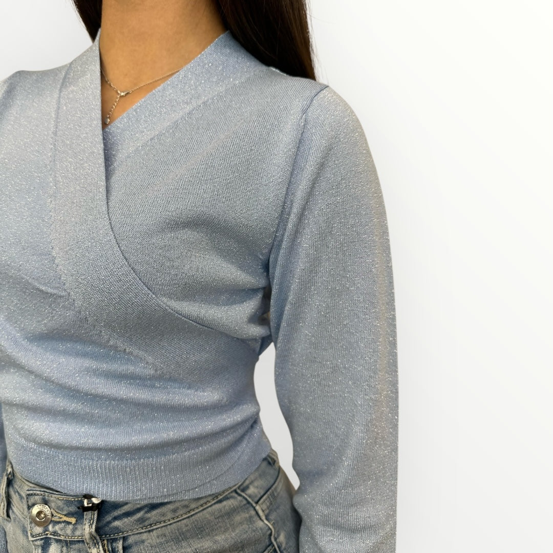 NOSECRETS - CARDIGAN INCROCIATO IN LUREX