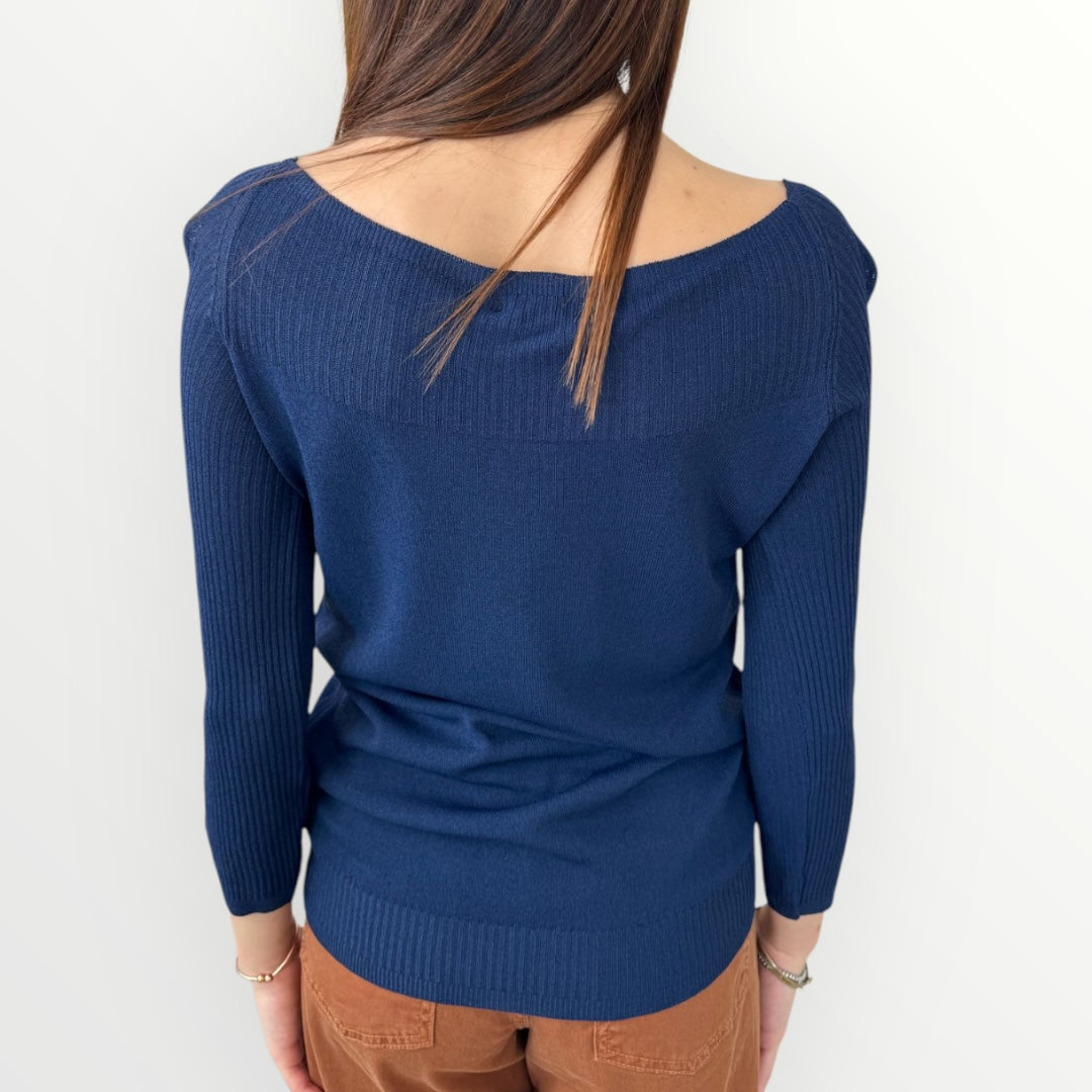 PLEASE - MAGLIA CON SCOLLO AMPIO