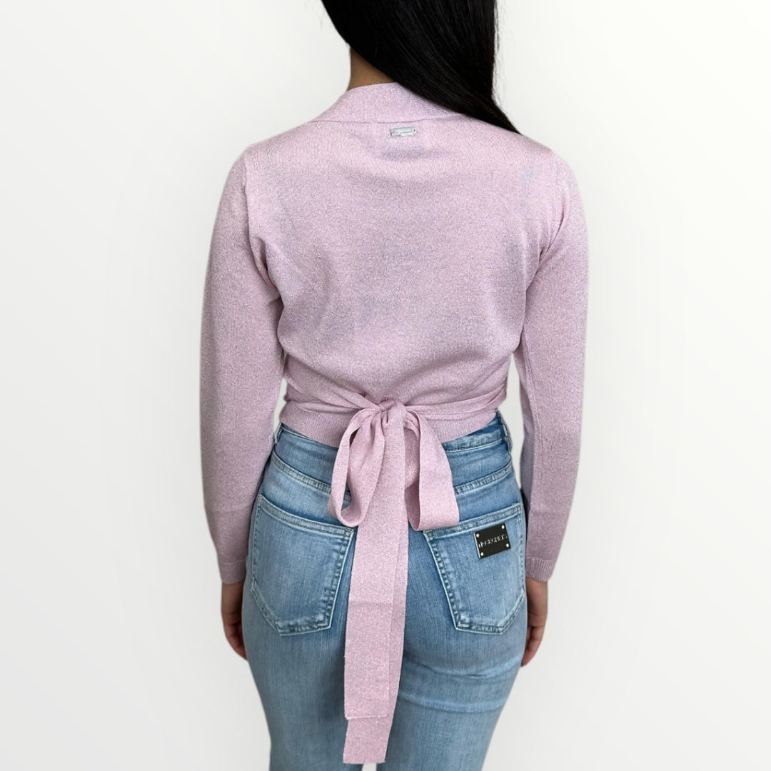 NOSECRETS - CARDIGAN INCROCIATO IN LUREX