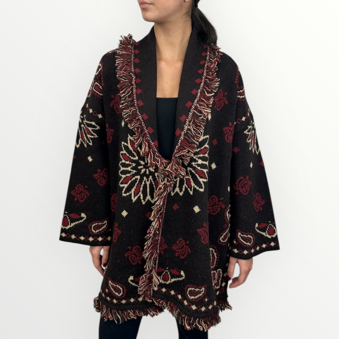 ANGELA DAVIS - CARDIGAN KIMONO SFRANGIATO