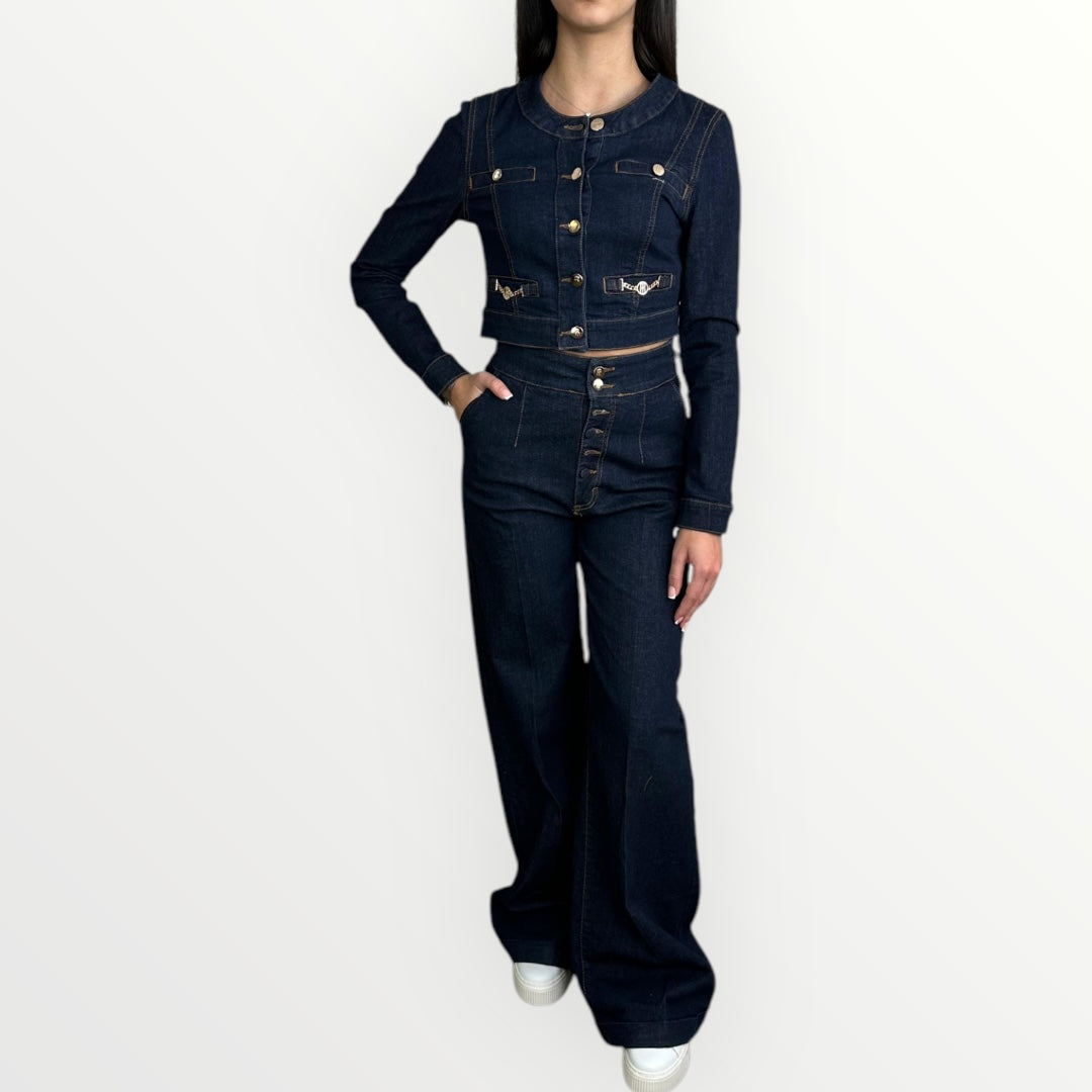 FRACOMINA - GIACCA DI JEANS CROPPED