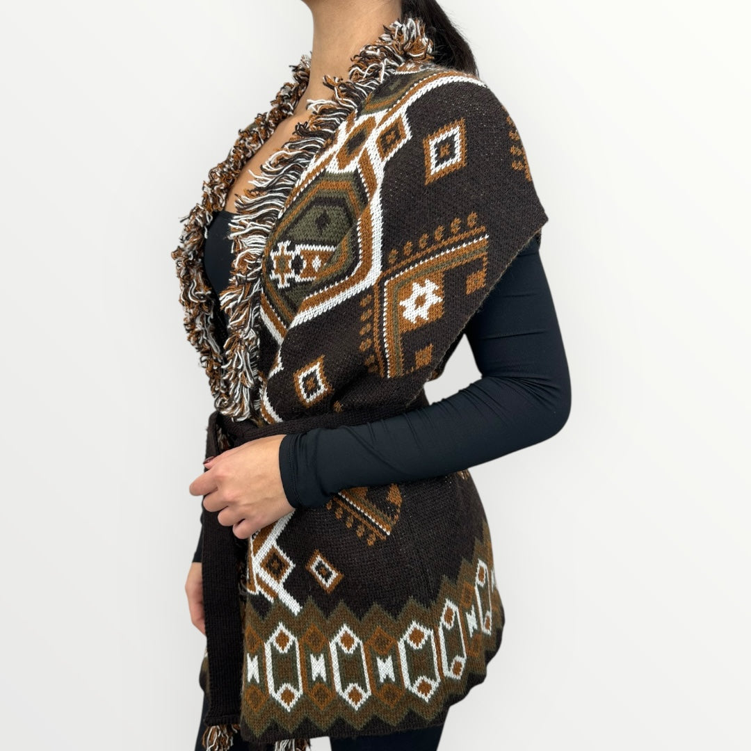 ANGELA DAVIS - GILET KIMONO STAMPA PAISLEY