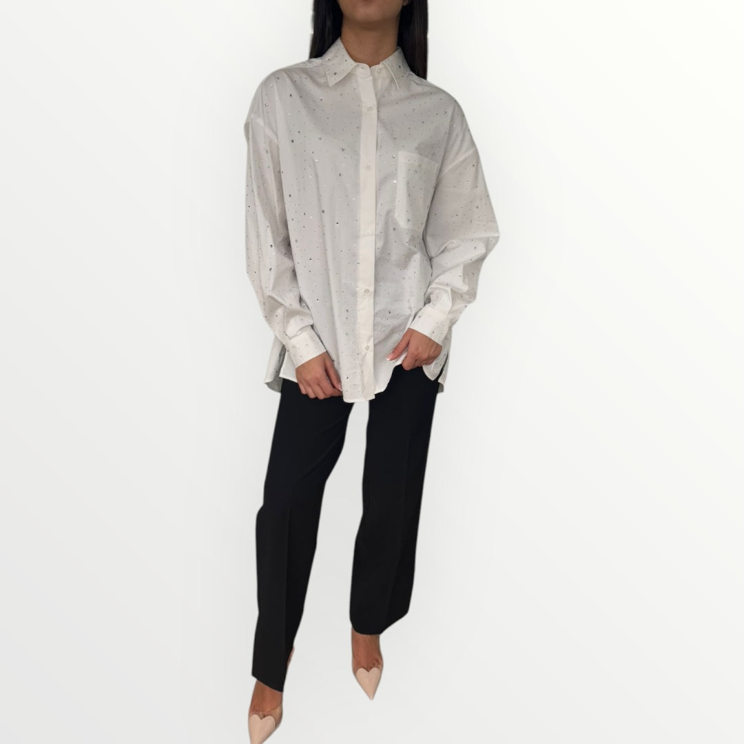 FRACOMINA - CAMICIA OVER CON STRASS