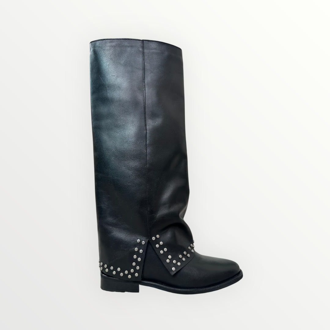 DIVINE FOLLIE - STIVALE CON RISVOLTO BORCHIATO