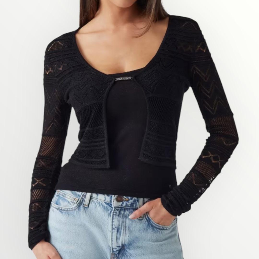 GUESS - CARDIGAN TRAFORATO