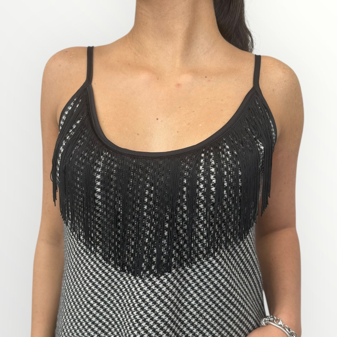 MOTEL - CANOTTA IN PIEDE DE PULE CON FRANGE