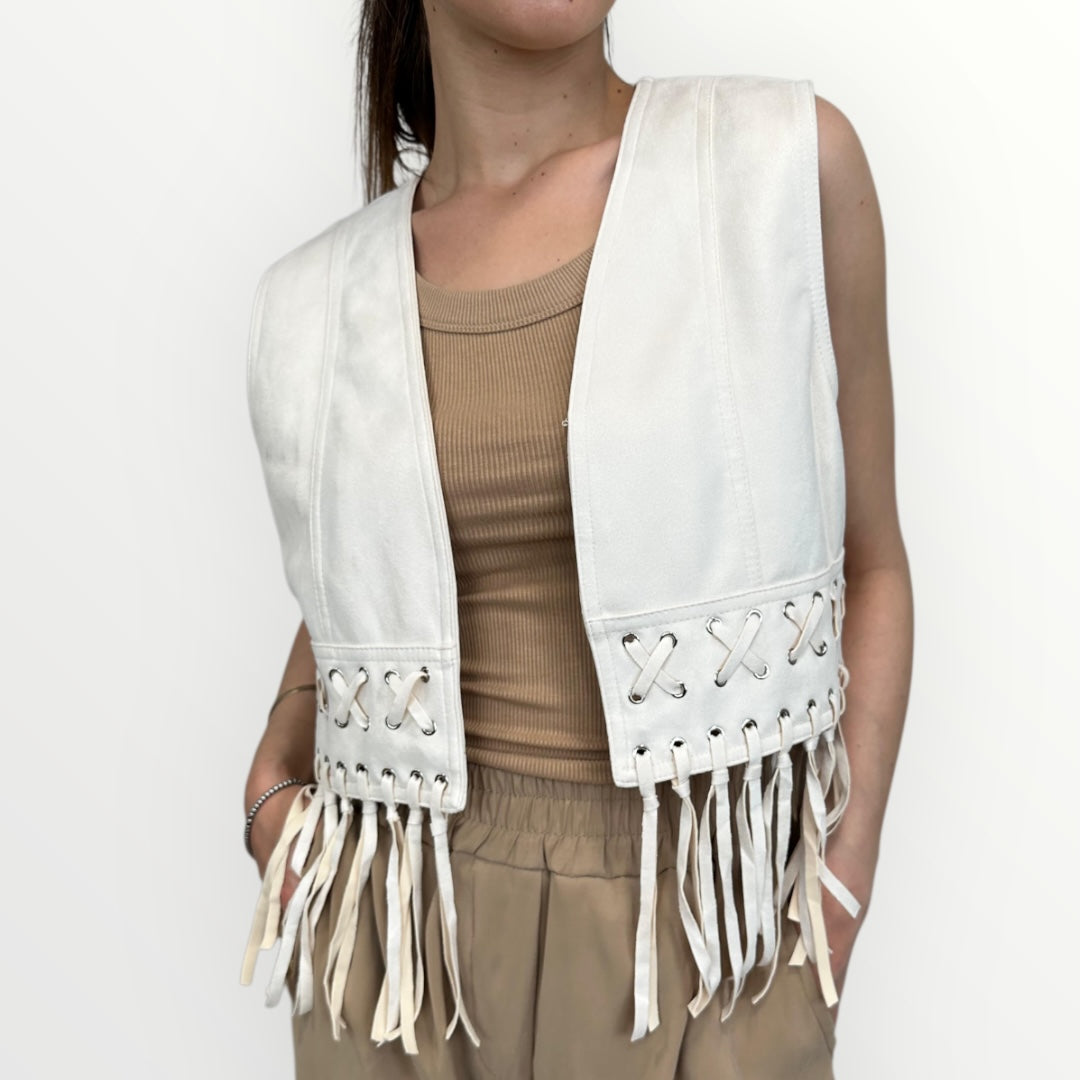 HAVEONE - GILET CON FRANGE