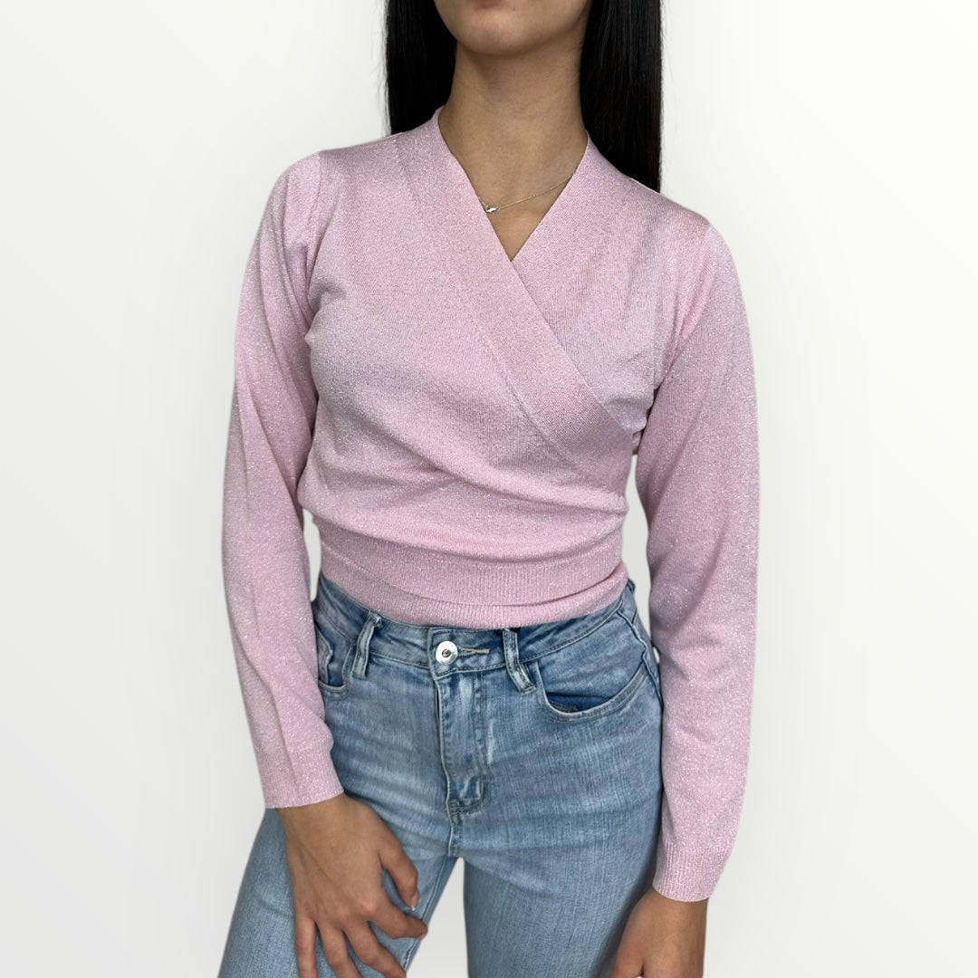 NOSECRETS - CARDIGAN INCROCIATO IN LUREX