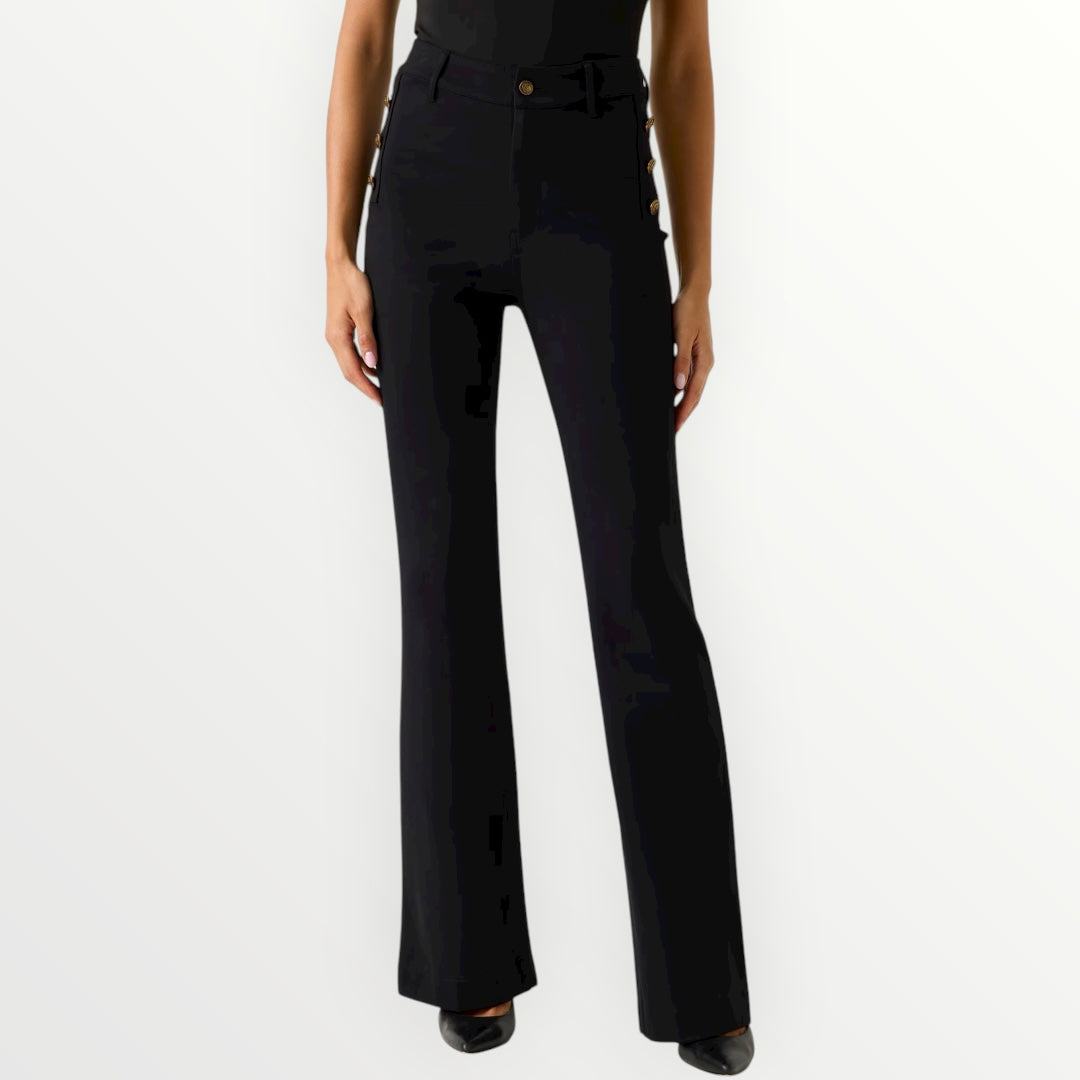 GUESS - PANTALONE A ZAMPA CON BOTTONI DECORATIVI