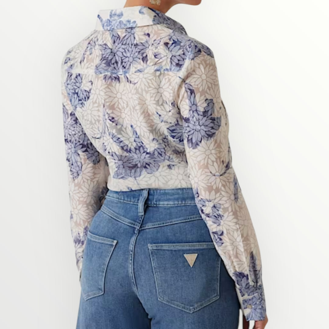 GUESS - CAMICIA CROPPED CON FIOCCO