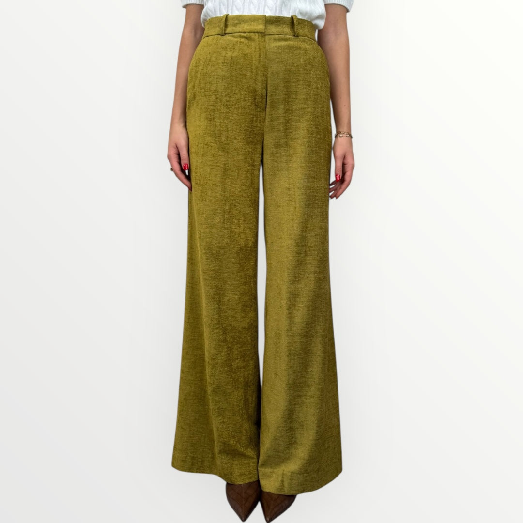 HAVEONE - PANTALONE A PALAZZO IN VELLUTO
