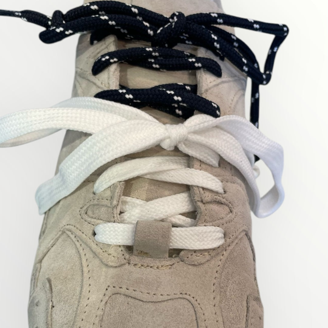 DIVINE FOLLIE - SNEAKER IN CROSTA CON LACCI BICOLOR