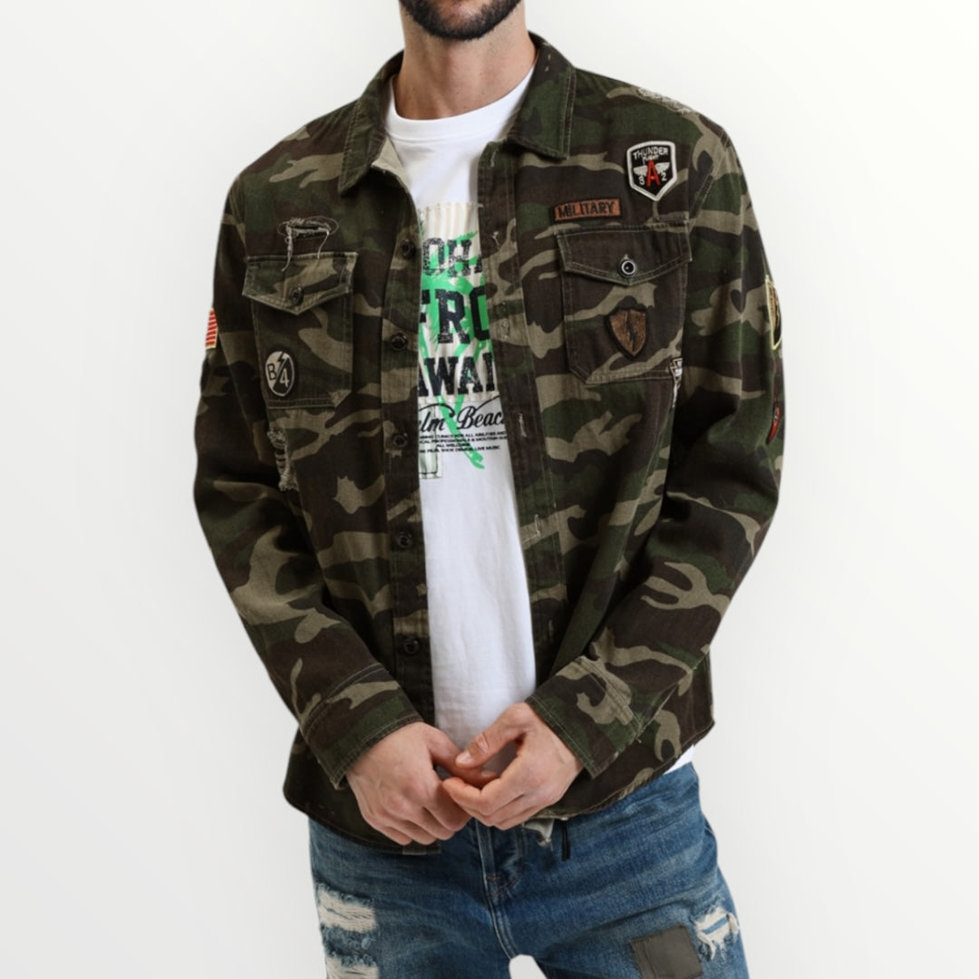 GIANNI LUPO - GIUBBOTTO CON PATCHWORK