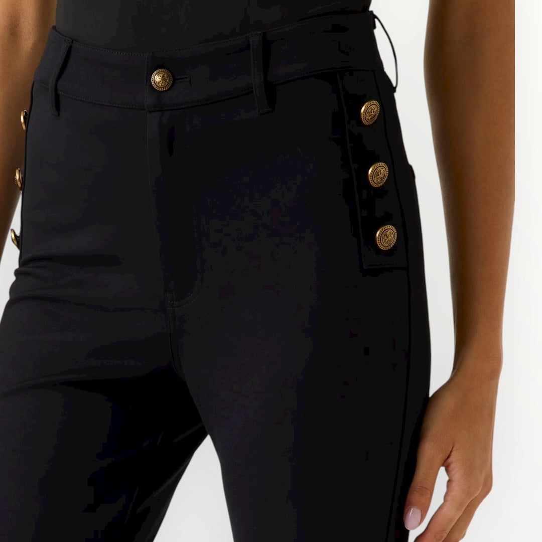 GUESS - PANTALONE A ZAMPA CON BOTTONI DECORATIVI