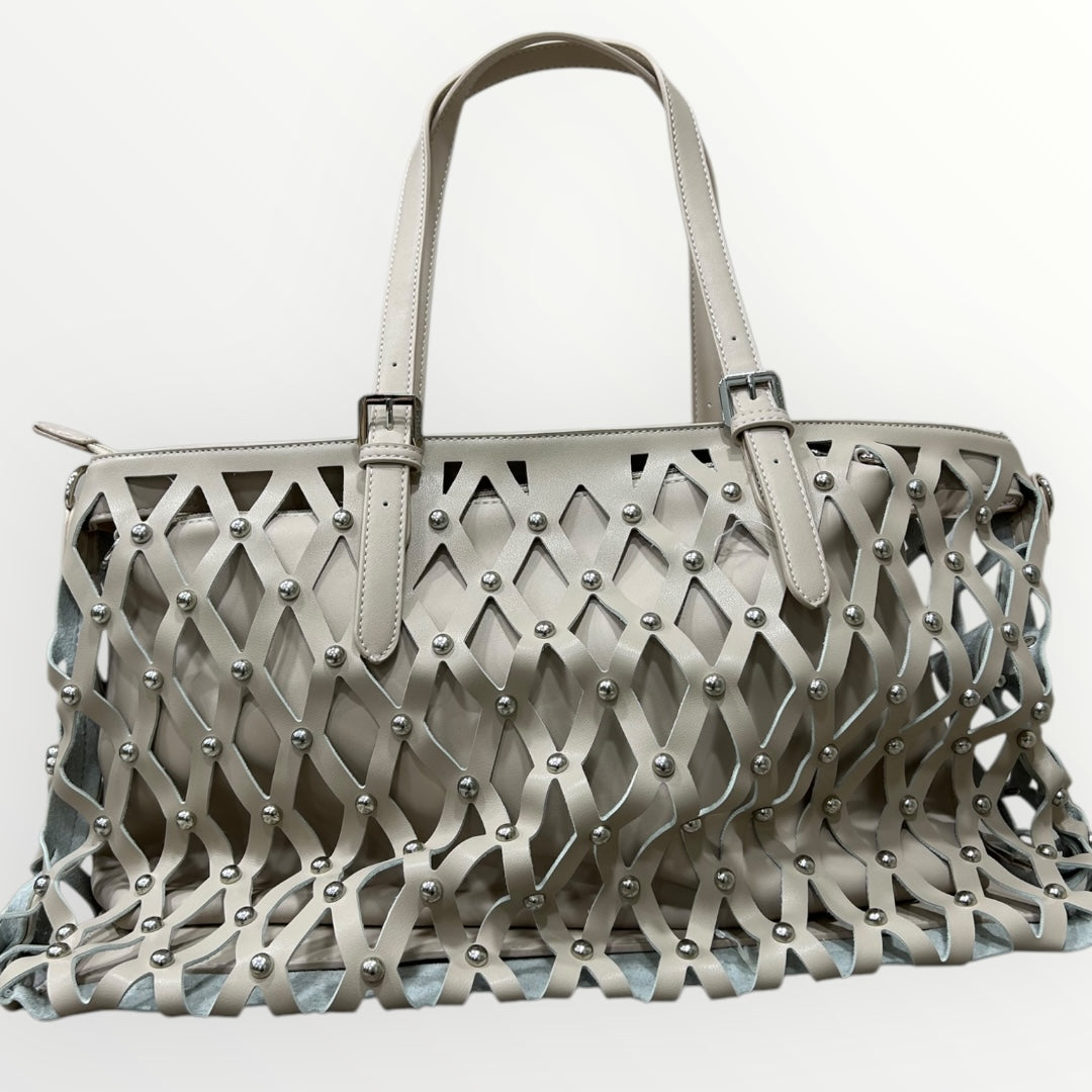 MIMI' MUA' - BORSA GRANDE TRAFORATA CON BORCHIE