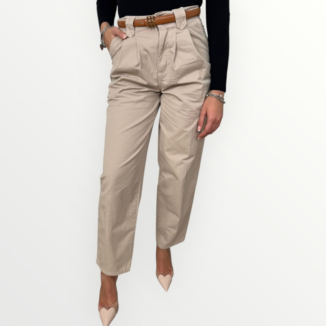 FRACOMINA - PANTALONE BAGGY CON CINTURA