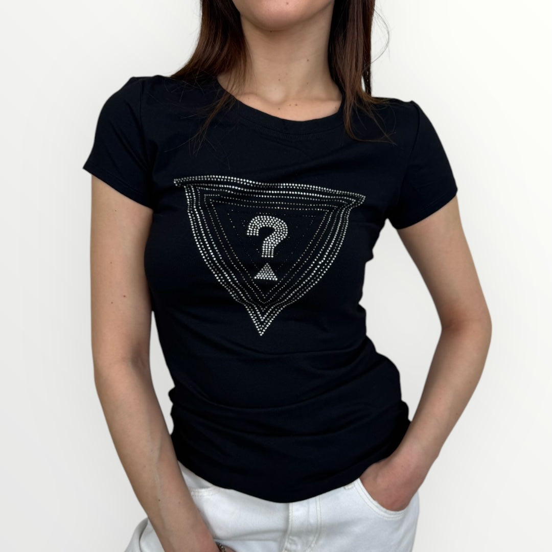 GUESS - T-SHIRT CON LOGO A TRAINGOLO
