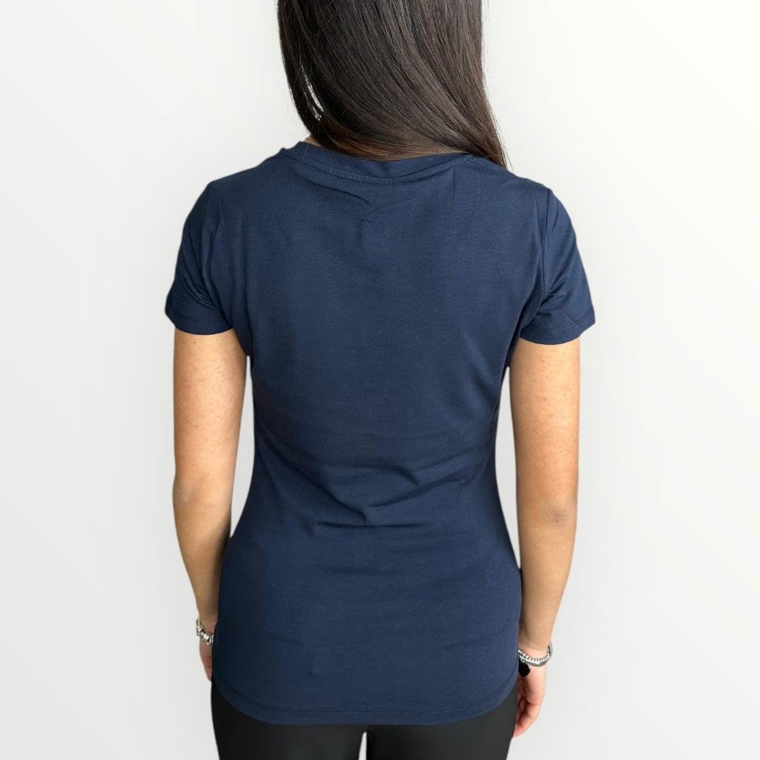 FRACOMINA - T-SHIRT CON LOGO IN STRASS