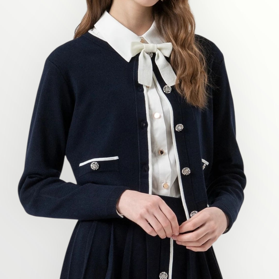 FRACOMINA - CARDIGAN CON BOTTONI GIOIELLO